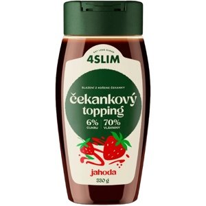 4Slim Čekankový topping 330 g - jahoda VÝPRODEJ (POŠK.OBAL)