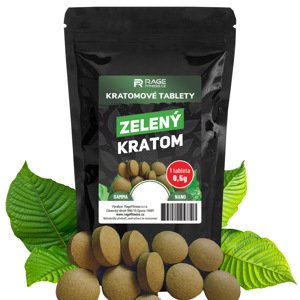 Rage Fitness Zelený kratom v tabletách 0,5g/tab. 5 + 1 tableta zdarma