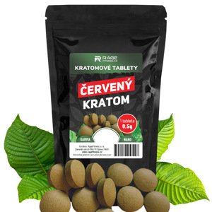 Rage Fitness Červený kratom v tabletách 0,5g/tab. 50 + 10 tablet zdarma