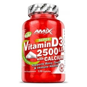 AMIX Vitamín D3 2500 I.U. s vápníkem 120 kapslí