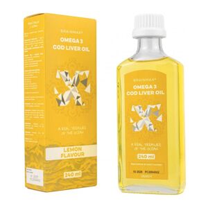 BrainMax Omega 3 - Olej z tresčích jater, citrón, 240 ml