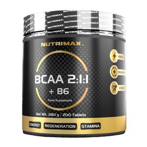 NutriMax BCAA 2:1:1 + Vitamín B6, 200 tablet