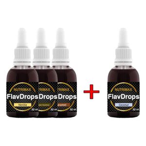 NutriMax FlavDrops, Ochucovací kapky 50 ml, 3 + 1 ZDARMA