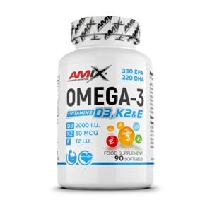 AMIX Omega 3 D3+K2+E, 90 kapslí