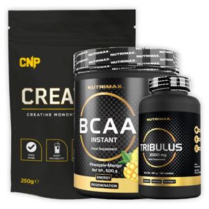 NutriMax Balíček na sílu a energii - BCAA Instant 500 g + Tribulus 2000 mg + Creatin 250 g